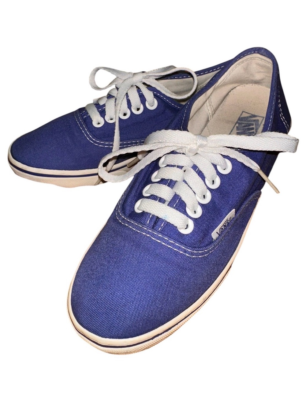 Vans Low-Top Canvas Sneakers in Blue and White